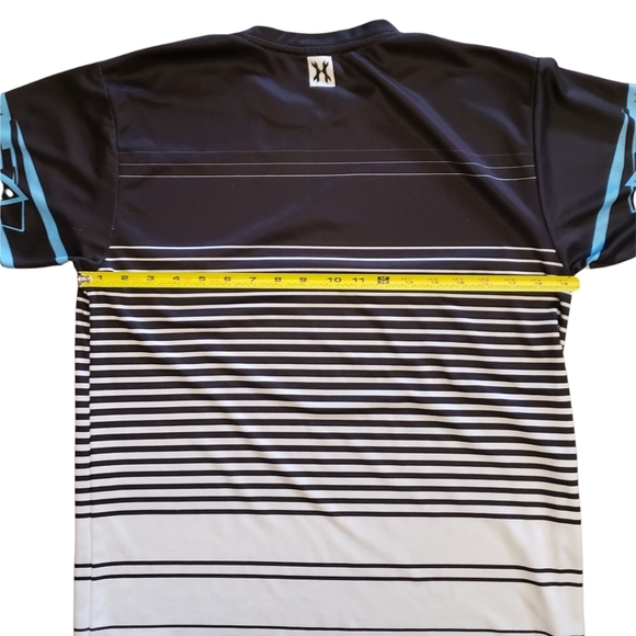 HK Army LA Run Cities Hostile Dri Fit Mens S Lined Up Dri Fit Shirt Black White - Picture 4 of 7